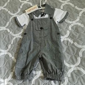 Boy's overalls and polo set